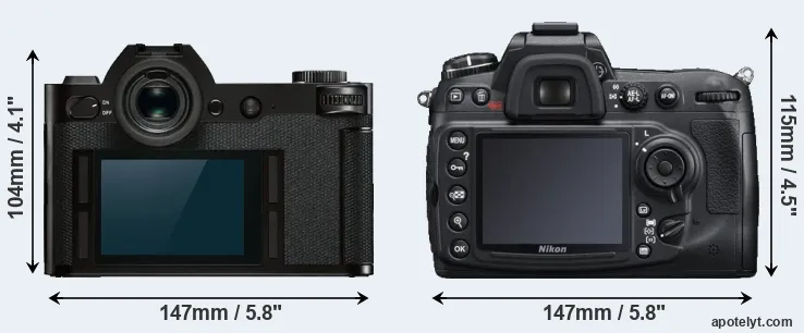 Comparison Leica SL or D300S rear