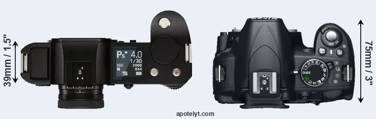 Compare Leica SL versus D3100 top