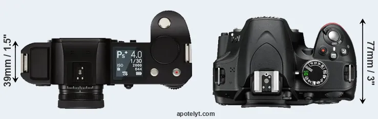 Compare Leica SL versus D3200 top