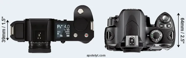 Compare Leica SL versus D40X top