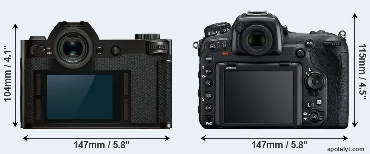 Comparison Leica SL or D500 rear