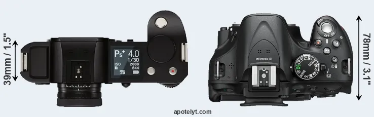 Compare Leica SL versus D5200 top