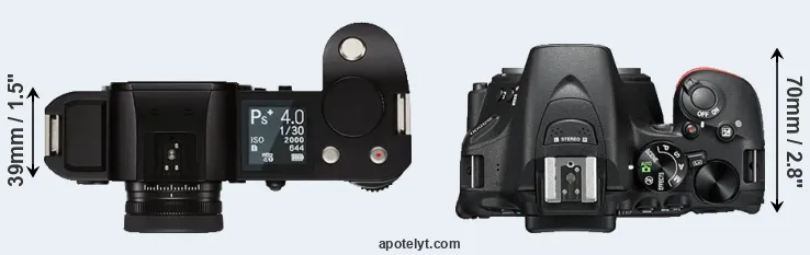 Compare Leica SL versus D5500 top