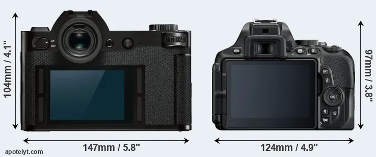Comparison Leica SL or D5600 rear