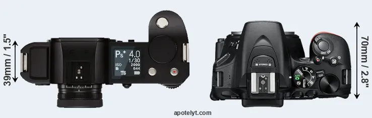 Compare Leica SL versus D5600 top