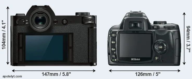 Comparison Leica SL or D60 rear