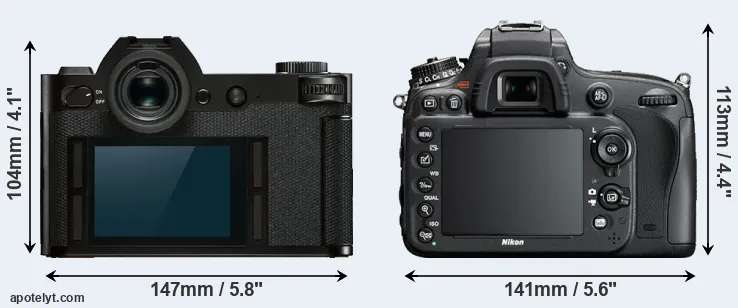 Comparison Leica SL or D610 rear
