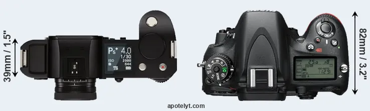 Compare Leica SL versus D610 top