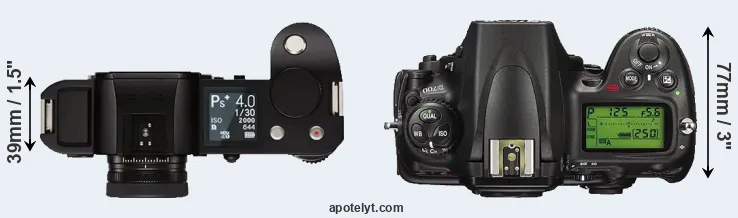 Compare Leica SL versus D700 top