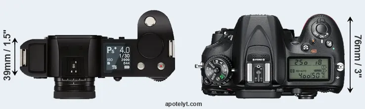 Compare Leica SL versus D7200 top