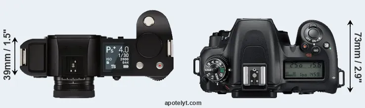Compare Leica SL versus D7500 top