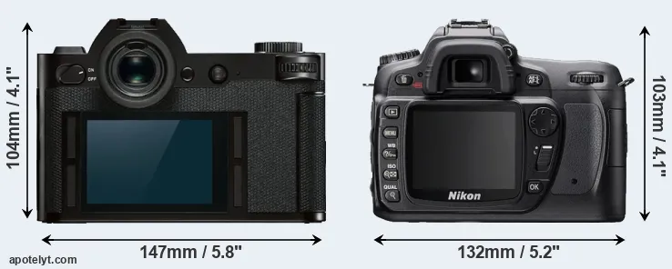 Comparison Leica SL or D80 rear