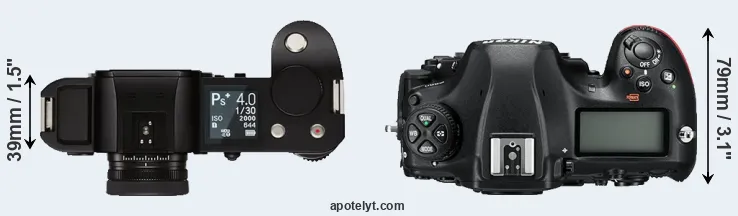 Compare Leica SL versus D850 top