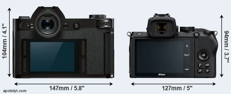 Comparison Leica SL or Z50 rear
