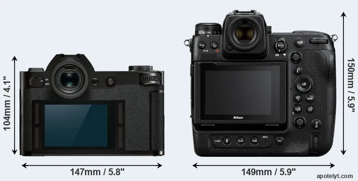Comparison Leica SL or Z9 rear