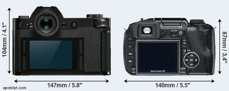 Comparison Leica SL or E-330 rear