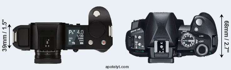 Compare Leica SL versus E-510 top
