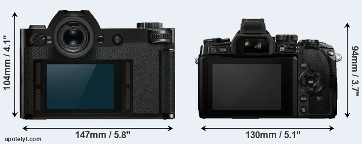 Comparison Leica SL or E-M1 rear