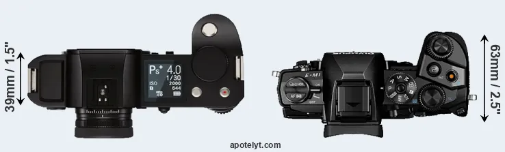 Compare Leica SL versus E-M1 top