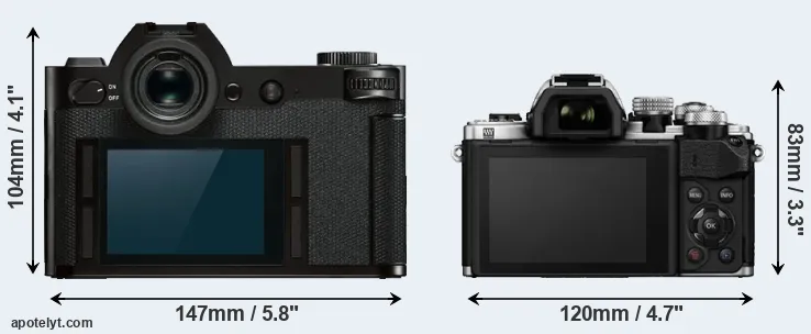 Comparison Leica SL or E-M10 II rear