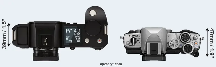 Compare Leica SL versus E-M10 II top