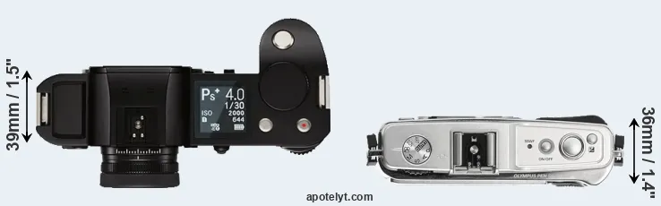 Compare Leica SL versus E-P1 top
