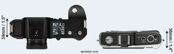 Compare Leica SL versus E-P2 top