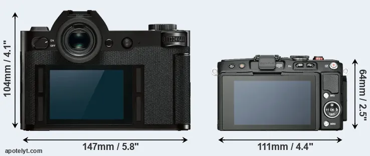 Comparison Leica SL or E-PL6 rear