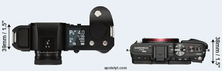 Compare Leica SL versus E-PL6 top