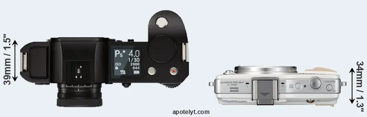 Compare Leica SL versus E-PM2 top