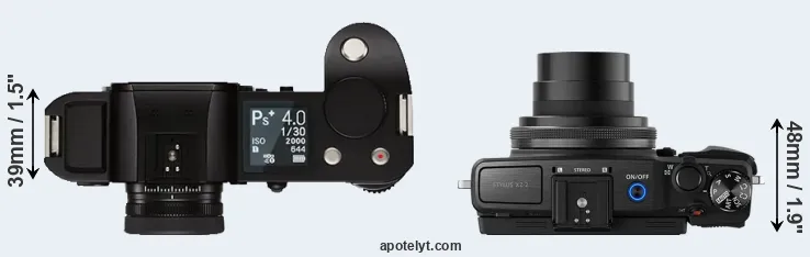 Compare Leica SL versus XZ-2 top