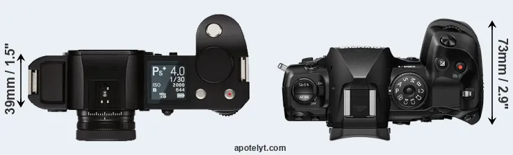 Compare Leica SL versus OM-1 top