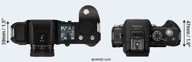Compare Leica SL versus G3 top