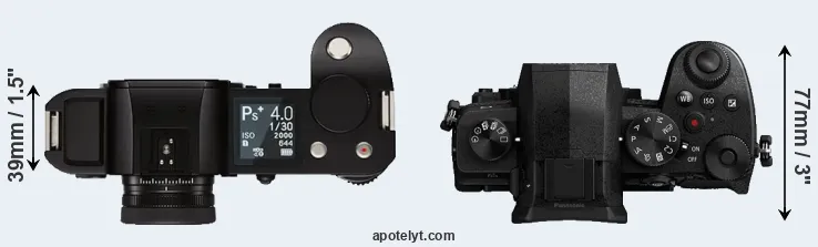 Compare Leica SL versus G90 top