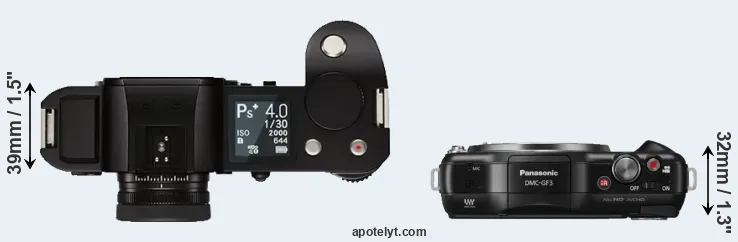 Compare Leica SL versus GF3 top