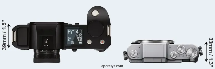 Compare Leica SL versus GF7 top