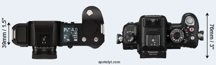 Compare Leica SL versus GH2 top