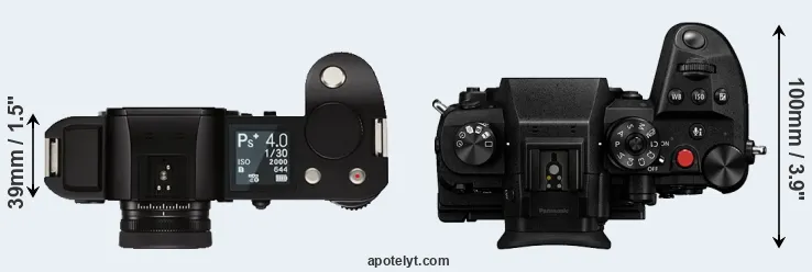 Compare Leica SL versus GH6 top