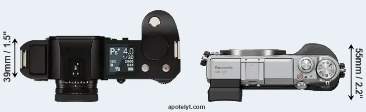 Compare Leica SL versus GX7 top