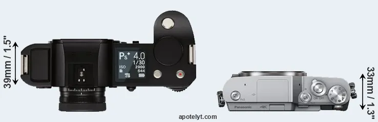 Compare Leica SL versus GX800 top