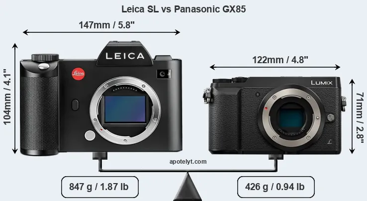 Size Leica SL vs Panasonic GX85