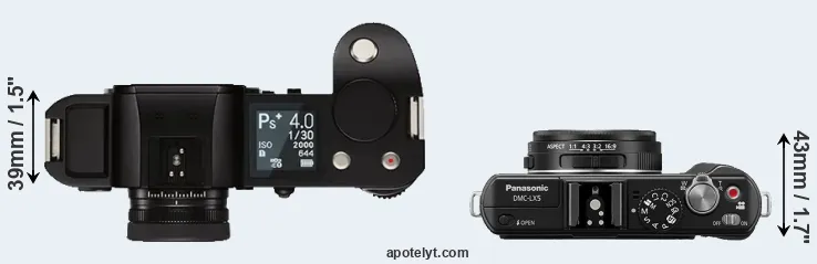 Compare Leica SL versus LX5 top