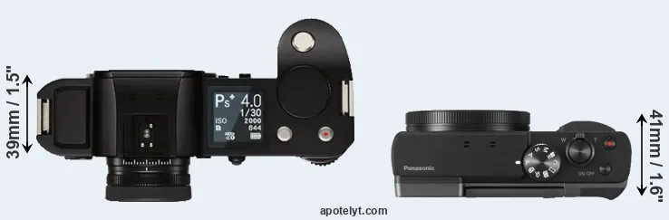 Compare Leica SL versus ZS70 top
