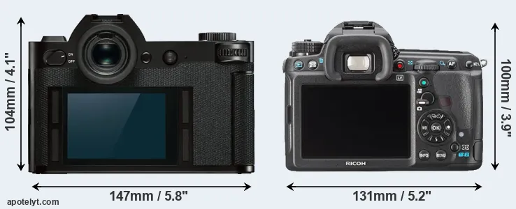 Comparison Leica SL or K-3 rear