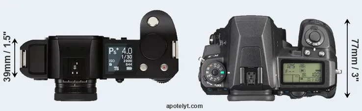 Compare Leica SL versus K-3 top