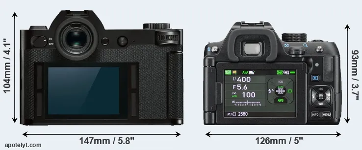 Comparison Leica SL or K-70 rear