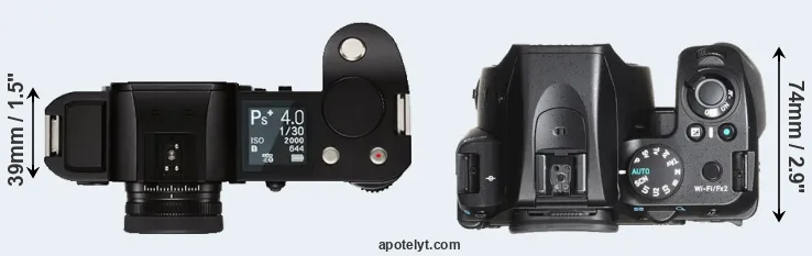 Compare Leica SL versus K-70 top