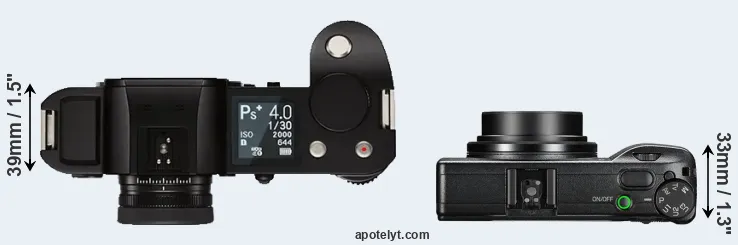 Compare Leica SL versus GR III top