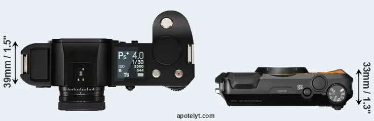 Compare Leica SL versus WG-6 top