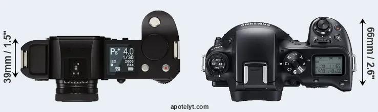 Compare Leica SL versus NX1 top